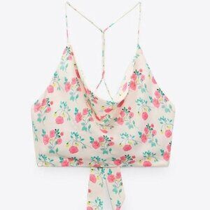 Zara Pink and Green Floral Camisole